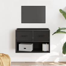 Berkfield TV Cabinet Black 60x31x39.5 cm Engineered Wood and Metal