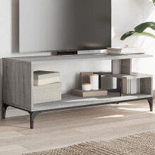Berkfield TV Cabinet Grey Sonoma 102x40x41 cm Engineered Wood and Powder-coated Steel