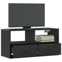 Berkfield TV Cabinet Black 80x31x39.5 cm Engineered Wood and Metal