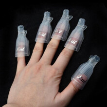 Nail Polish Remover Clips Set for Gel Nails, Acrylic Soak Off Clip Caps, Transparent Style A