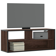 Berkfield TV Cabinet Brown Oak 100x31x39.5 cm Engineered Wood and Metal