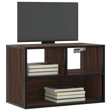 Berkfield TV Cabinet Brown Oak 60x31x39.5 cm Engineered Wood and Metal