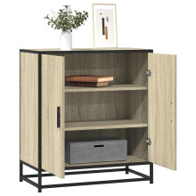 Berkfield Sideboard Sonoma Oak 68x35x76 cm Engineered Wood and Metal