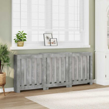 Berkfield Radiator Cover Concrete Grey 205x21.5x83.5 cm Engineered Wood