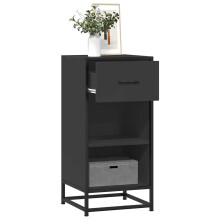 Berkfield Sideboard Black 35.5x35x76 cm Engineered Wood and Metal