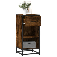 Berkfield Sideboard Smoked Oak 35.5x35x76 cm Engineered Wood and Metal