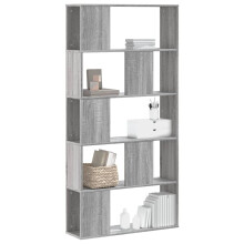 Berkfield Bookcase 5-Tier Grey Sonoma 80.5x23.5x162.5 cm Engineered Wood