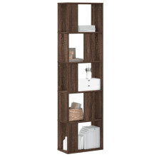 Berkfield Bookcase 5-Tier Brown Oak 45x23.5x162.5 cm Engineered Wood