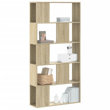 Berkfield Bookcase 5-Tier Sonoma Oak 80.5x23.5x162.5 cm Engineered Wood