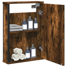 Berkfield Bathroom Mirror Cabinet Smoked Oak 42x12x60 cm Engineered Wood