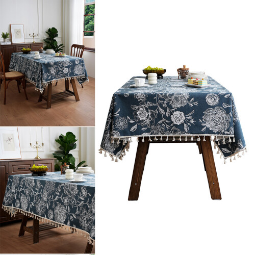 Stylish Florals Pattern Tablecloth Waterproofs-150 150cm SL 1