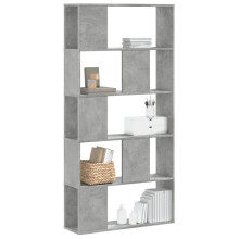 Berkfield Bookcase 5-Tier Concrete Grey 80.5x23.5x162.5 cm Engineered Wood