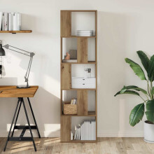 Berkfield Bookcase 5-Tier Artisian Oak 45x23.5x162.5 cm Engineered Wood