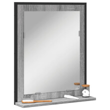 Berkfield Bathroom Mirror with Shelf Grey Sonoma 50x12x60 cm Engineered Wood
