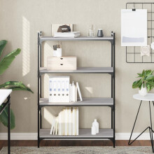 Berkfield Bookcase 4-Tier Grey Sonoma 80x30x120 cm Engineered Wood