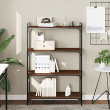 Berkfield Bookcase 4-Tier Brown Oak 80x30x120 cm Engineered Wood