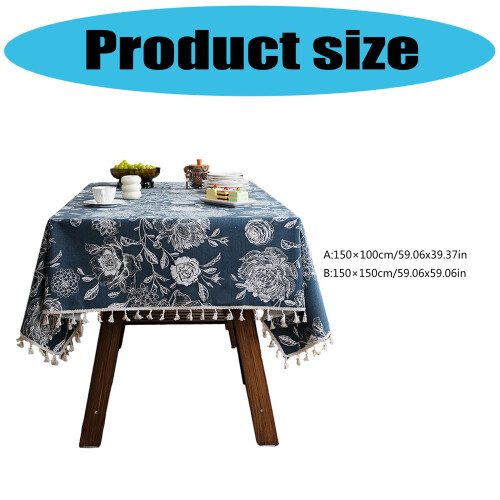 Stylish Florals Pattern Tablecloth Waterproofs-150 150cm SL 2