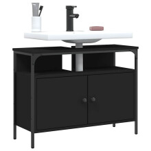 Berkfield Bathroom Sink Cabinet Black 80x30x60 cm Engineered Wood