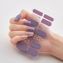 Black White Pink Glitter Nail Wraps Self Adhesive Full Cover Nail Stickers for Women DQ310