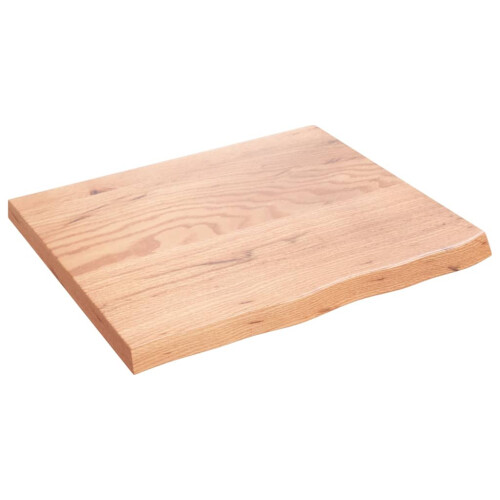 Berkfield Bathroom Countertop Light Brown 60x50x2 cm Treated Solid Wood 1
