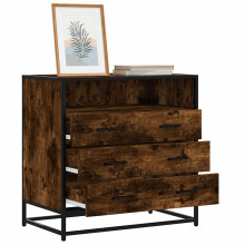 Berkfield Drawer Cabinet Smoked Oak 70x41x70 cm Engineered Wood