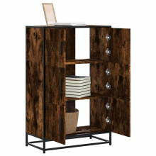 Berkfield Highboard Smoked Oak 68x35x106.5 cm Engineered Wood and Metal