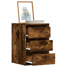 Berkfield Corner Chest of Drawers Smoked Oak 40x41x58 cm Engineered Wood