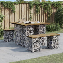 Berkfield Garden Table Gabion Design 100x102x72 cm Impregnated Wood Pine