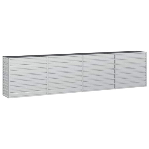 Berkfield Garden Raised Bed 320x40x77 cm Galvanized Steel Silver 1