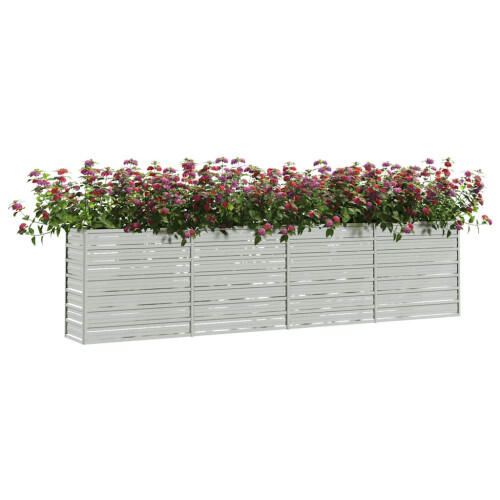 Berkfield Garden Raised Bed 320x40x77 cm Galvanized Steel Silver 2