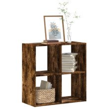 Berkfield Bookcase Smoked Oak 68.5x32x68.5 cm Engineered Wood