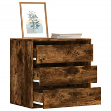 Berkfield Corner Chest of Drawers Smoked Oak 60x41x58 cm Engineered Wood