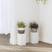 Berkfield Plant Stands 2 pcs White 10x10x18 cm Engineered Wood