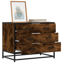 Berkfield Drawer Cabinet Smoked Oak 70x41x56 cm Engineered Wood