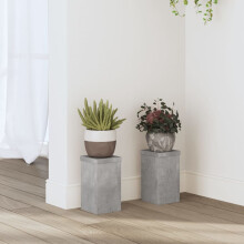 Berkfield Plant Stands 2 pcs Concrete Grey 10x10x18 cm Engineered Wood