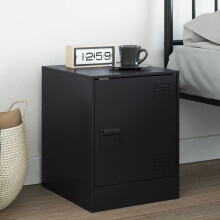 Berkfield Bedside Cabinet Black 34.5x39x44 cm Steel