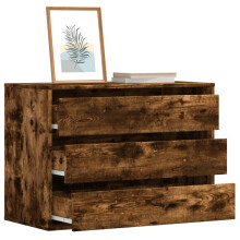 Berkfield Corner Chest of Drawers Smoked Oak 80x41x58 cm Engineered Wood