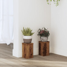 Berkfield Plant Stands 2 pcs Old Wood 10x10x18 cm Engineered Wood
