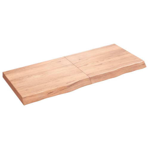 Berkfield Bathroom Countertop Light Brown 120x50x(2-6)cm Treated Solid Wood 1