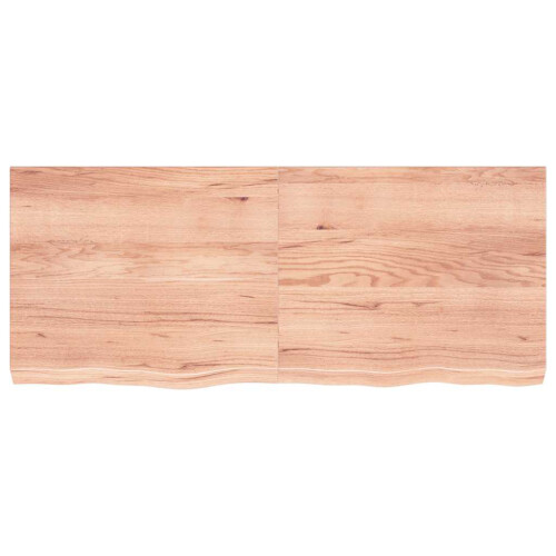 Berkfield Bathroom Countertop Light Brown 120x50x(2-6)cm Treated Solid Wood 2