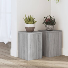 Berkfield Plant Stands 2 pcs Grey Sonoma 20x20x30 cm Engineered Wood
