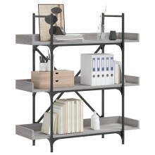 Berkfield Bookcase 3-Tier Grey Sonoma 100x33x108.5 cm Engineered Wood
