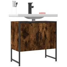 Berkfield Bathroom Sink Cabinet Smoked Oak 60x33x60 cm Engineered Wood