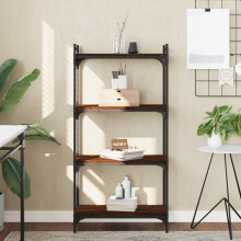 Berkfield Bookcase 4-Tier Brown Oak 60x30x120 cm Engineered Wood