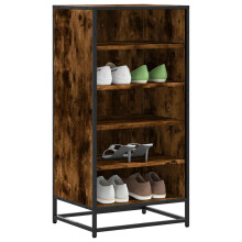 Berkfield Shoe Rack Smoked Oak 48x38x97.5 cm Engineered Wood