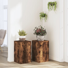 Berkfield Plant Stands 2 pcs Smoked Oak 30x30x50 cm Engineered wood