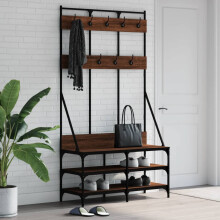 Berkfield Clothes Rack with Shoe Storage Brown Oak 100x40x184 cm