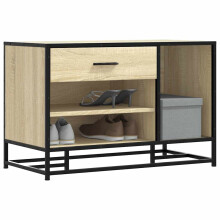 Berkfield Shoe Bench Sonoma Oak 80x40x53.5 cm Engineered Wood and Metal