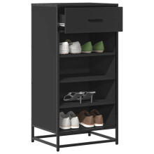 Berkfield Shoe Rack Black 48x38x97.5 cm Engineered Wood