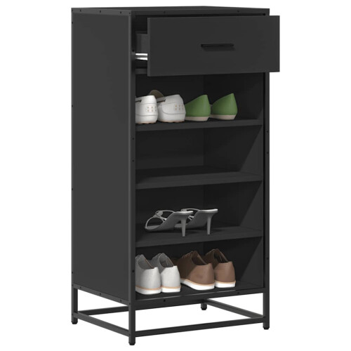 Berkfield Shoe Rack Black 48x38x97.5 cm Engineered Wood